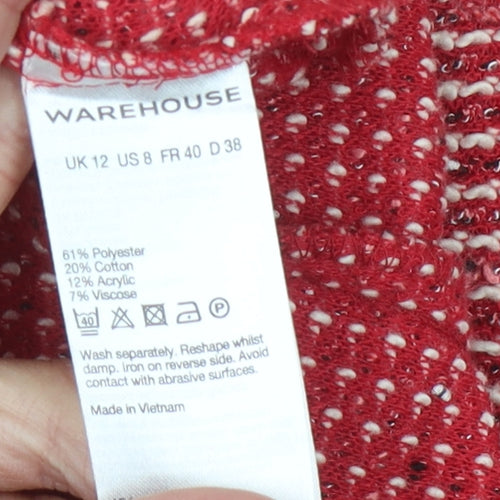 Warehouse Women's Red Shift Dress, Size 12, Casual
