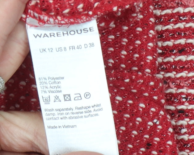 Warehouse Women's Red Shift Dress, Size 12, Casual