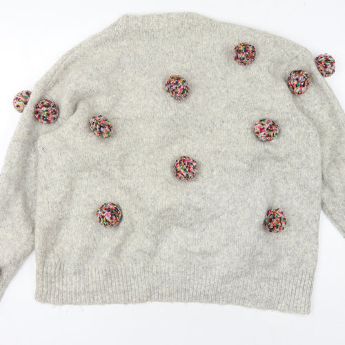 Zara Women's Grey Knit Pullover Sweater, Size M