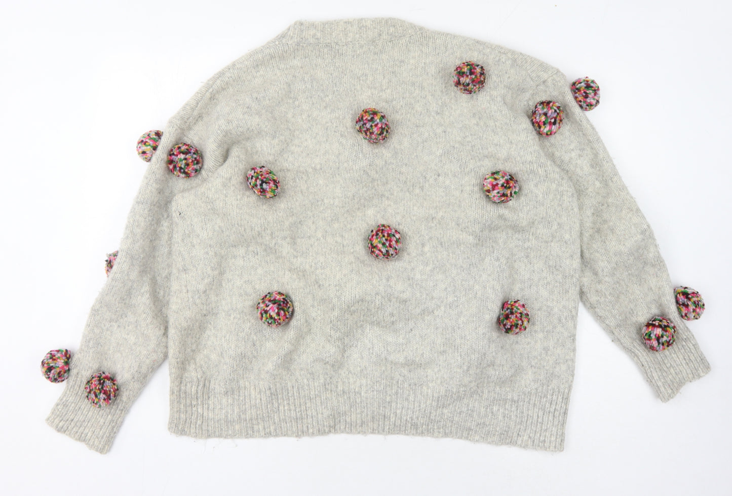 Zara Women's Grey Knit Pullover Sweater, Size M