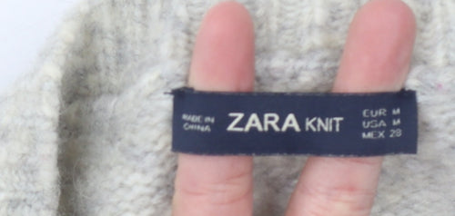 Zara Women's Grey Knit Pullover Sweater, Size M