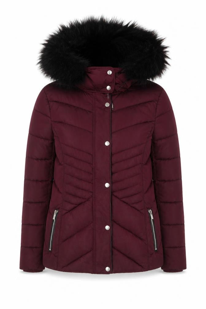 Front view of New Look Women's Red Hooded Jacket, size 8