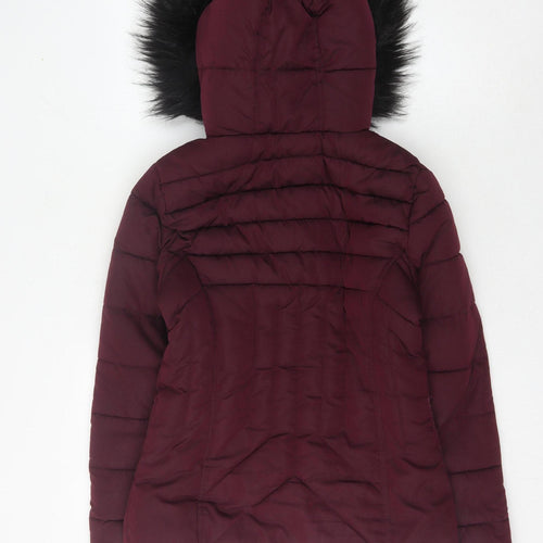 New Look Women's Red Hooded Jacket Size 8