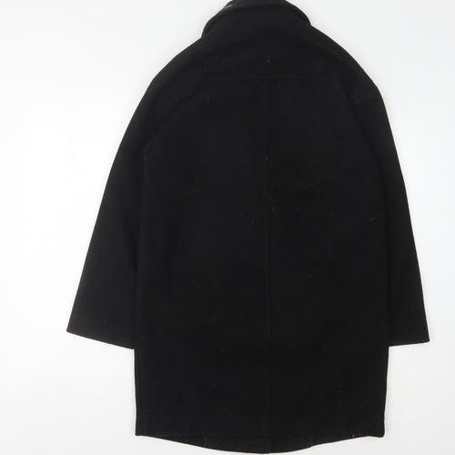 Topshop Women's Black Overcoat Size 8 Elegant Classic