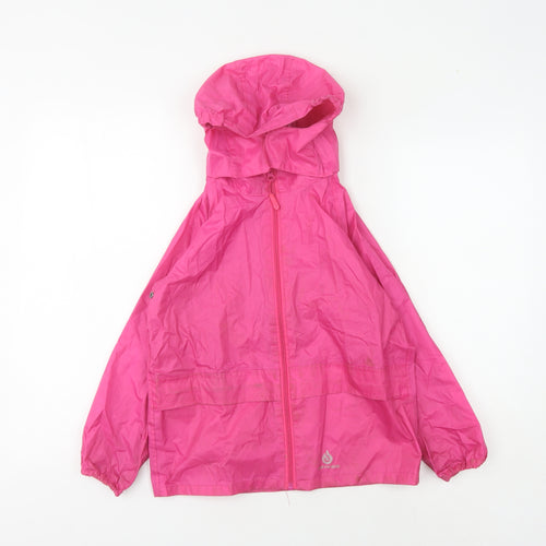 Dry Kids Girls Pink Lightweight Waterproof Rain Coat 5-6 Years