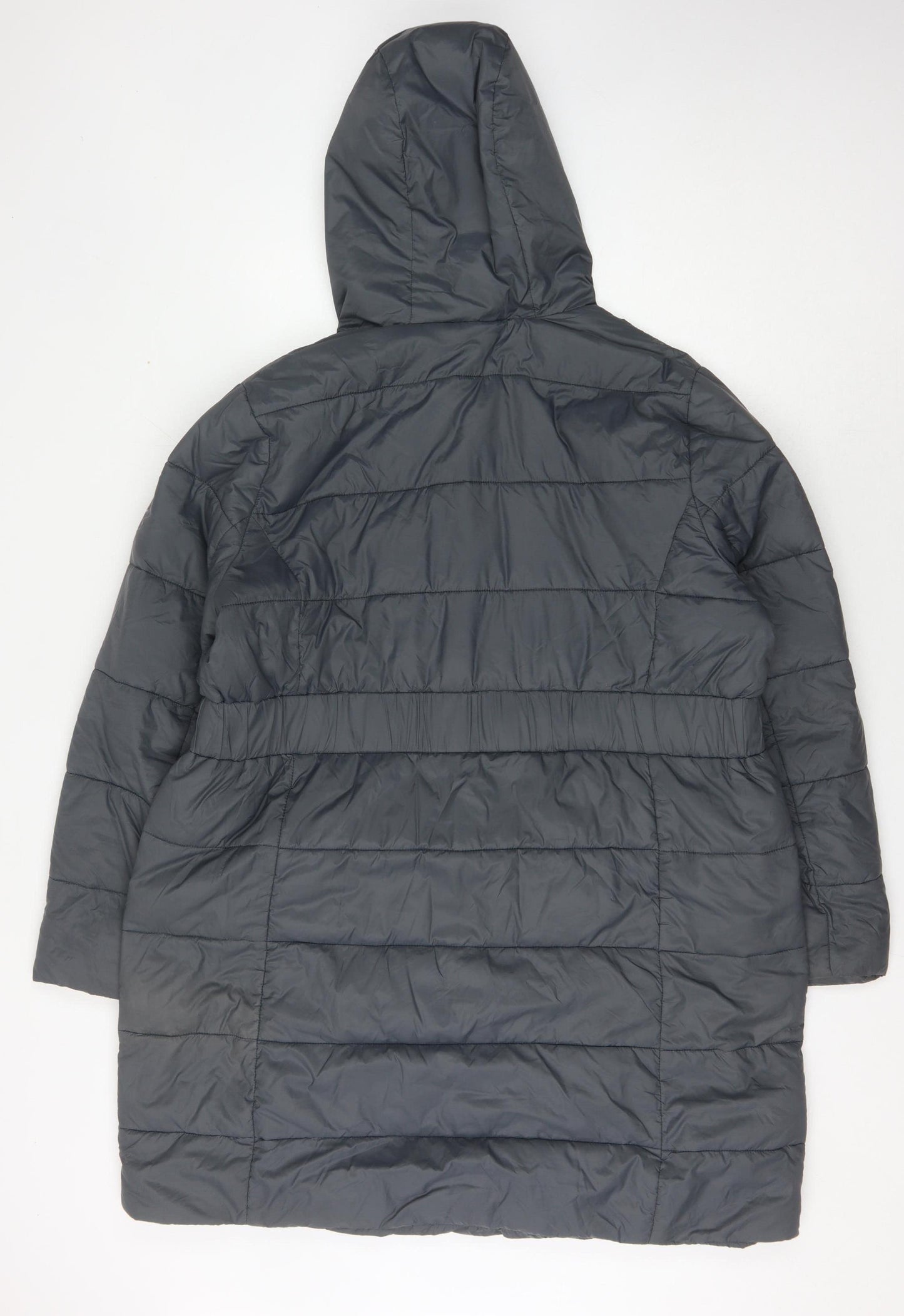 Seasalt Women's Grey Puffer Jacket Size 20 Hooded Long Line