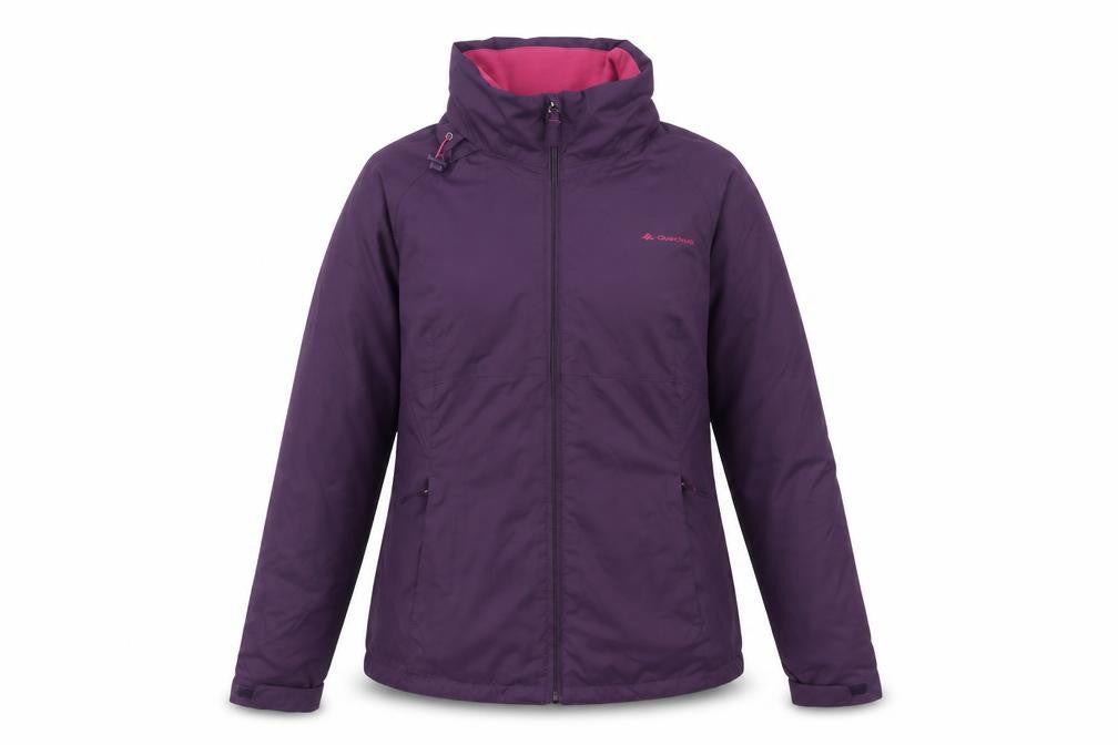 Front view of Quechua Women's Purple Jacket, S, Full Zip