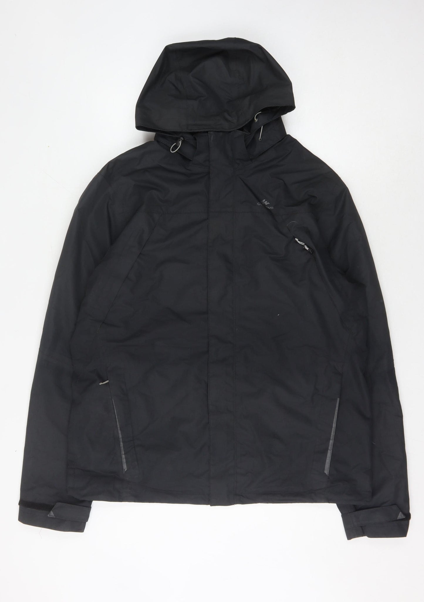 Decathlon Men's Black XL Parka Jacket, Hooded, Waterproof