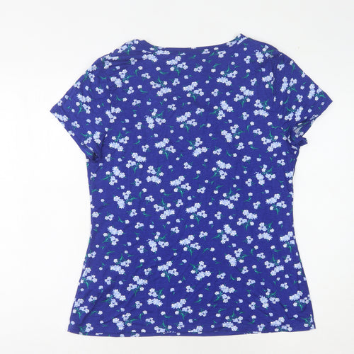 Bonmarché Women's Blue Floral T-Shirt Size 16