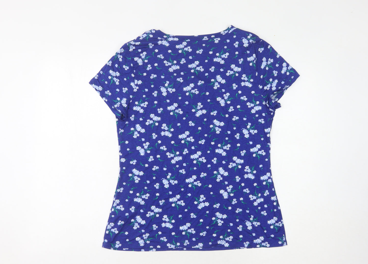 Bonmarché Women's Blue Floral T-Shirt Size 16