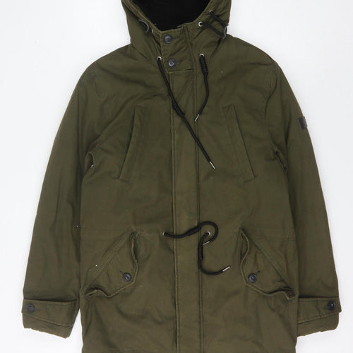Burton Menswear Green Parka Jacket, Men, S, Cotton 35"-38"