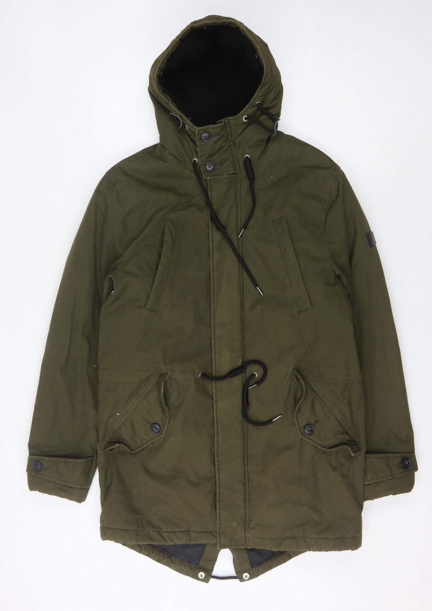 Burton Menswear Green Parka Jacket, Men, S, Cotton 35"-38"