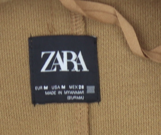 Zara Women's Beige Polyester Overcoat M