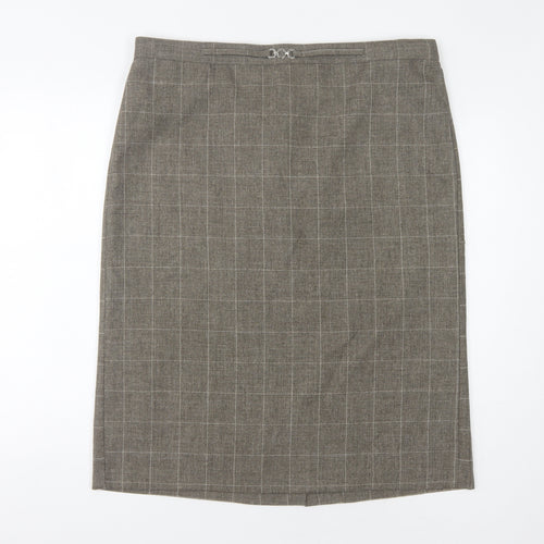 Sarah Hamilton Women's Brown Check Pencil Skirt Size 18