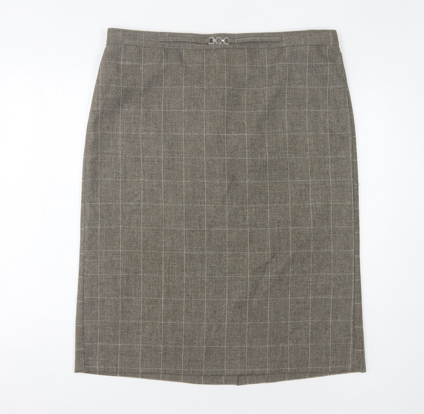 Sarah Hamilton Women's Brown Check Pencil Skirt Size 18