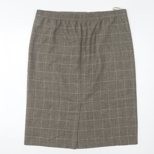 Sarah Hamilton Women's Brown Check Pencil Skirt Size 18