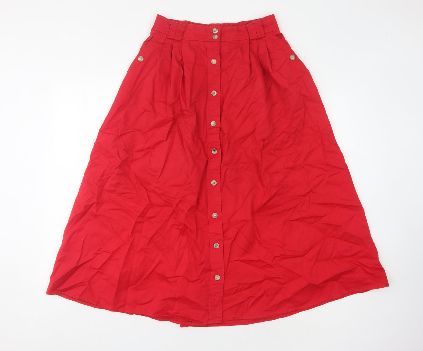 Cabincreek Women's Red Midi A-Line Skirt - Size 12
