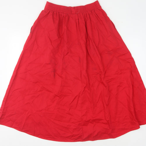 Cabincreek Women's Red Midi A-Line Skirt - Size 12