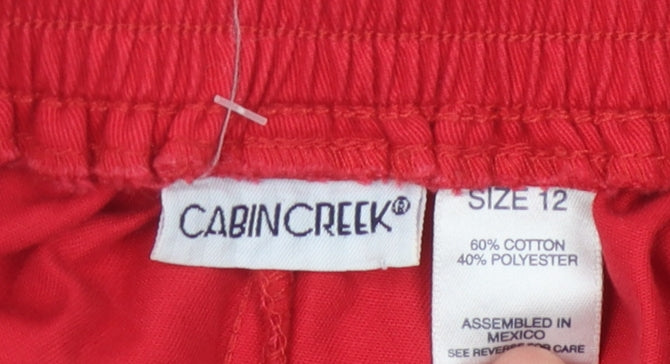 Cabincreek Women's Red Midi A-Line Skirt - Size 12