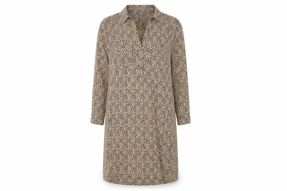 Front view of Principles Women's Animal Print Collared Dress