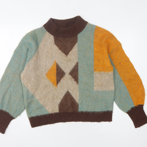 Vila Women's Multicoloured Jumper, Size S, Geometric Knit