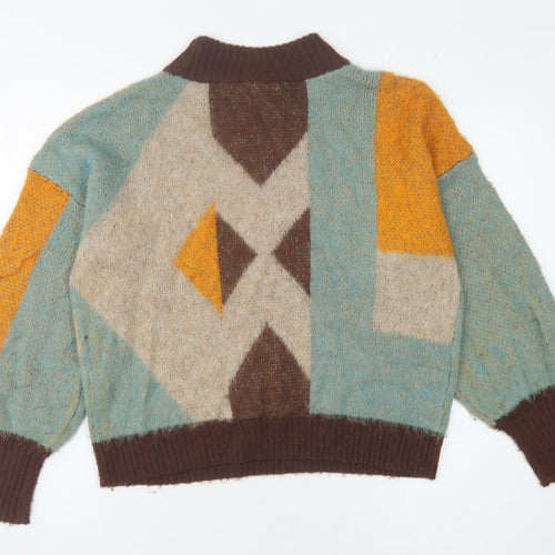 Vila Women's Multicoloured Jumper, Size S, Geometric Knit