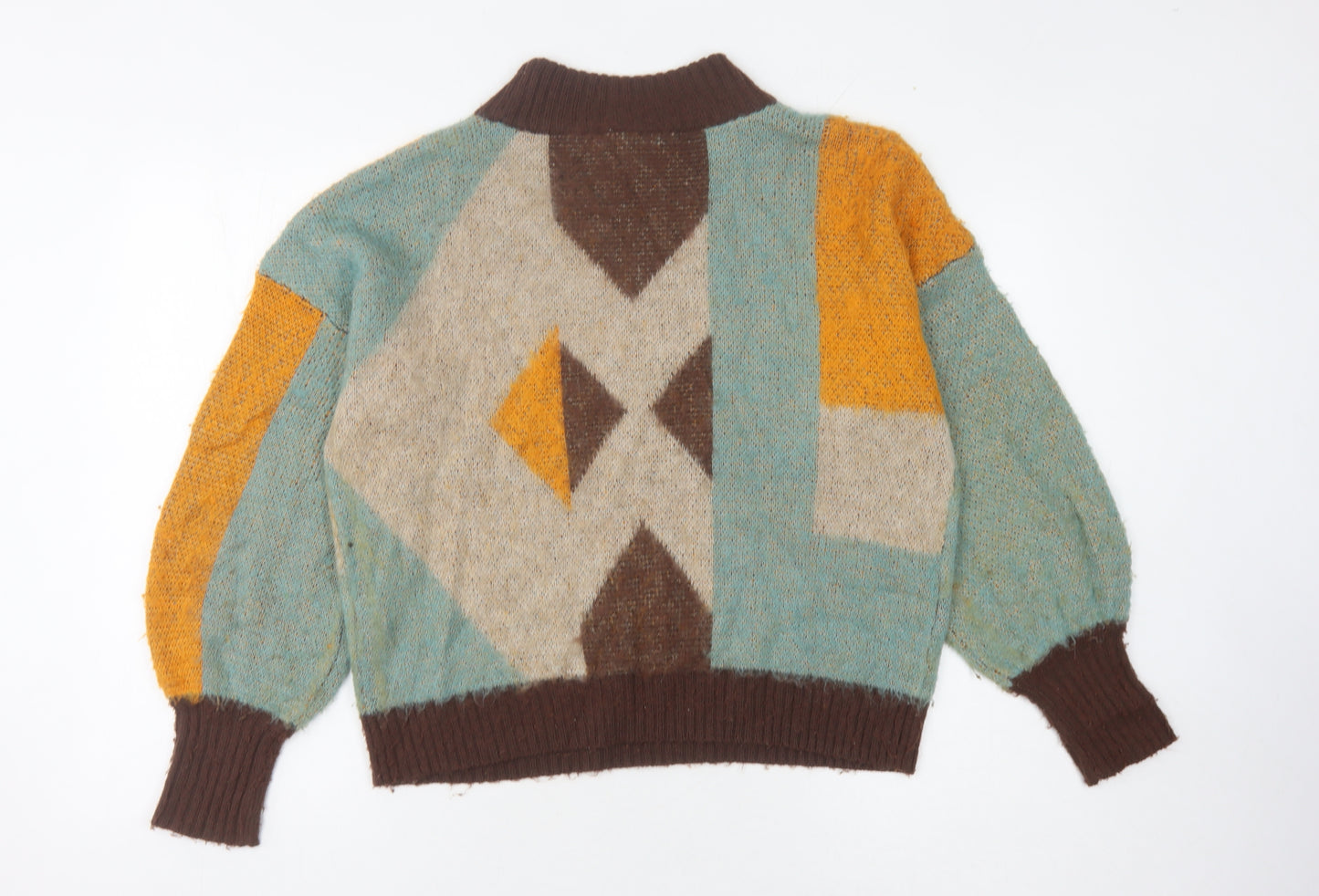 Vila Women's Multicoloured Jumper, Size S, Geometric Knit