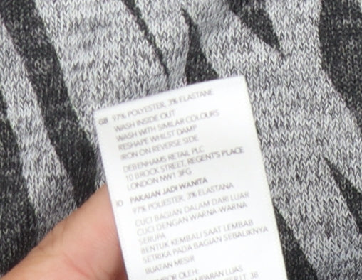 Principles Women's Grey Zebra Print Jumper Size 14