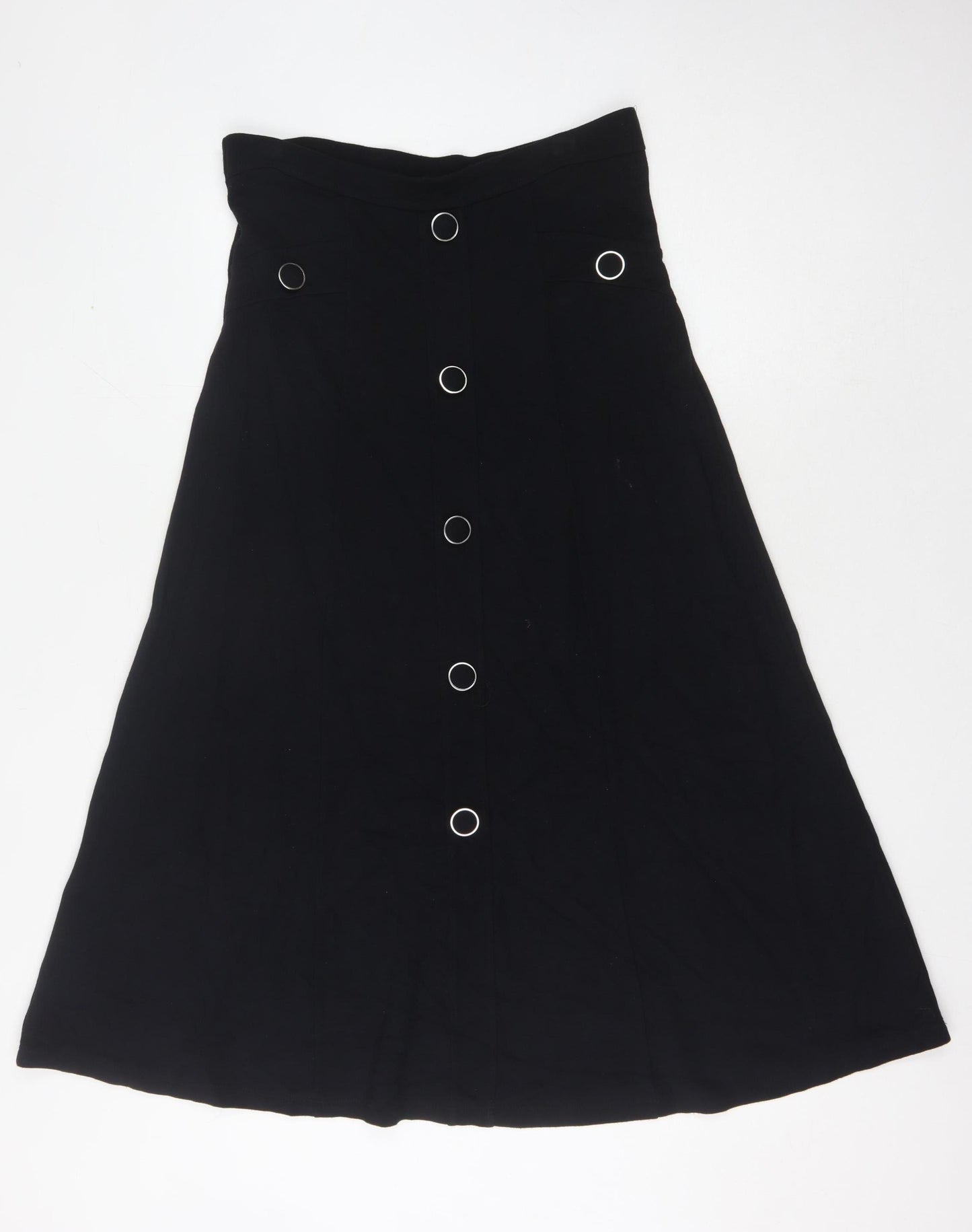 Marks and Spencer Women's Black A-Line Skirt, Size 14