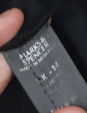 Marks and Spencer Women's Black A-Line Skirt, Size 14
