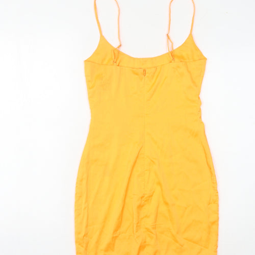Oh Polly Women’s Orange Slip Dress Size 8 Scoop Neck