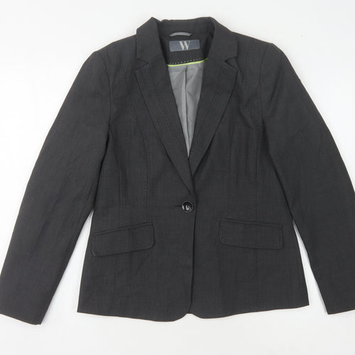 BHS Women's Grey Blazer Size 12 Notch Lapel