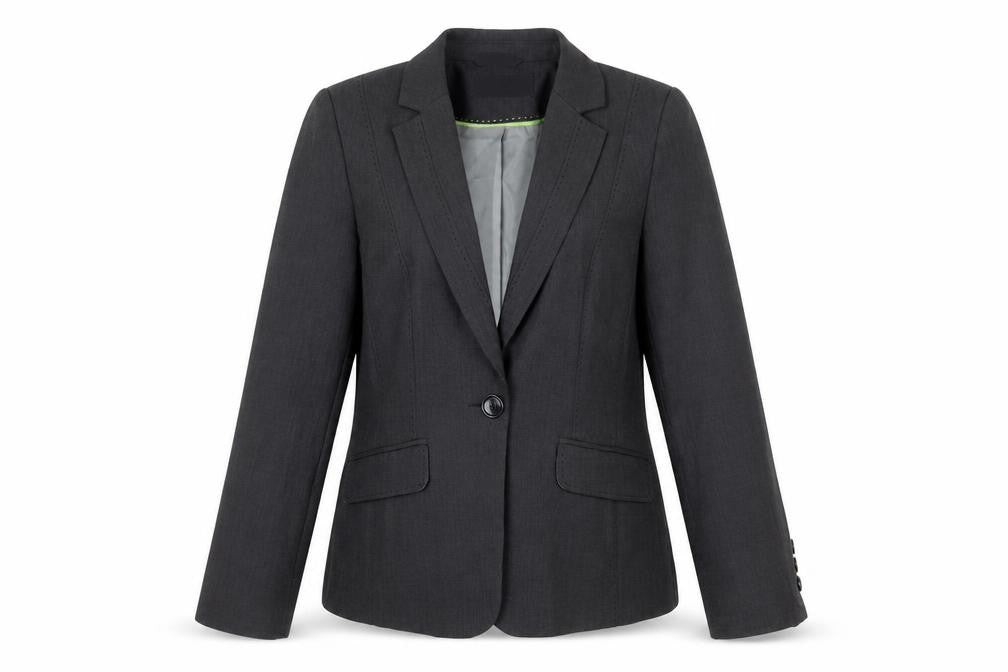 Front view of BHS Women's Grey Blazer, size 12, Notch Lapel