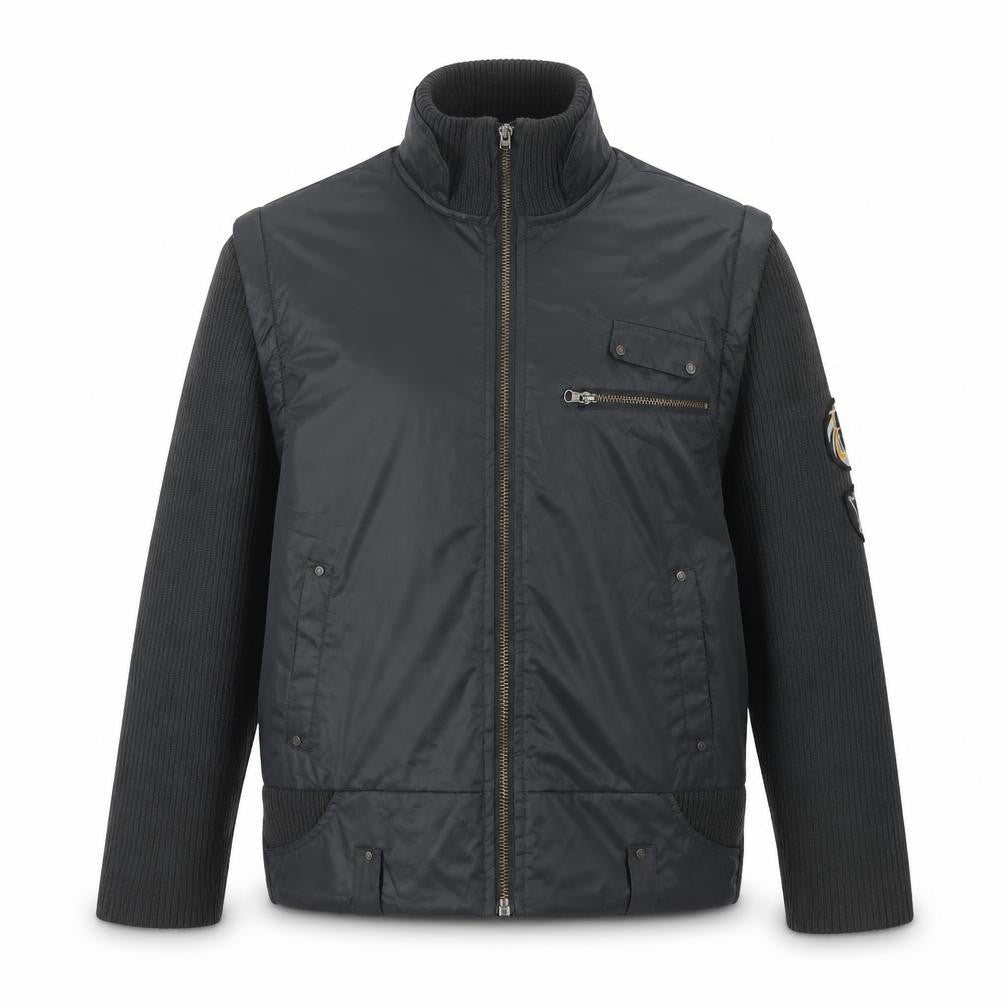 Front view of Petroleum Men's Grey Bomber Jacket L Size