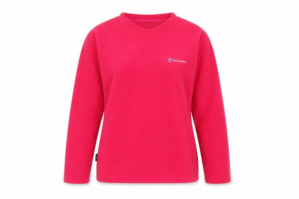Front view of ProClimate Women's Pink Pullover Sweatshirt, size 8
