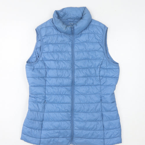 Dunnes Stores Women's Blue Waistcoat, Size S, Full Zip