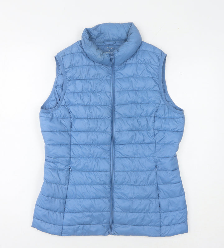 Dunnes Stores Women's Blue Waistcoat, Size S, Full Zip