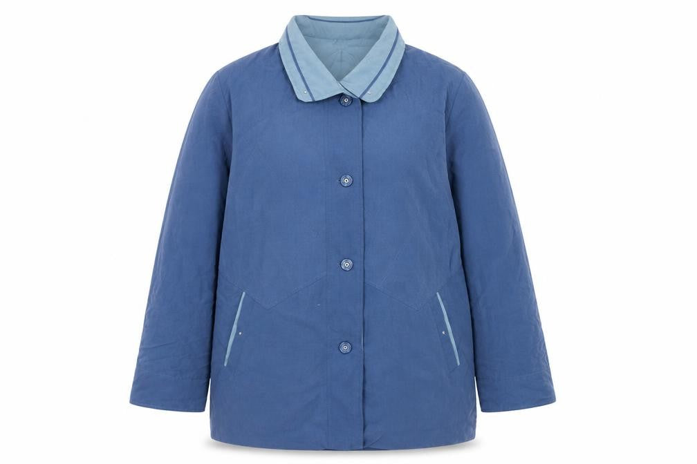 Front view of Gabriella Vicenza Women's Blue Button Coat, size 16/18