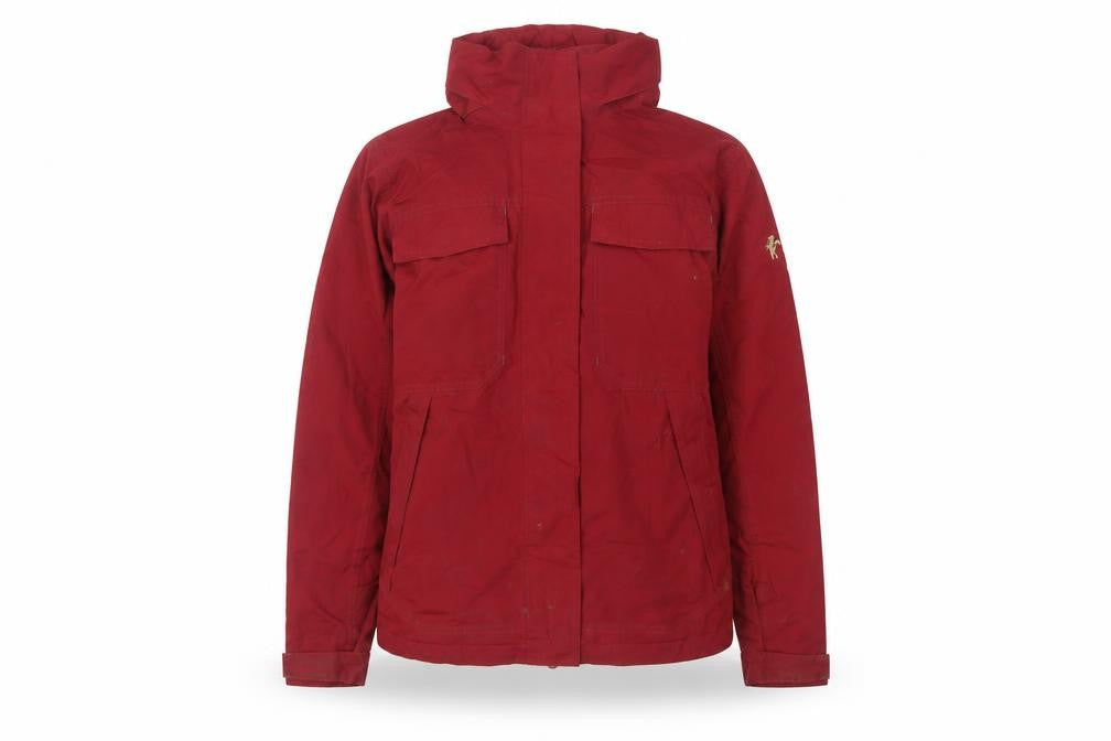 Front view of Caldene Men's Red Rain Jacket M Hooded