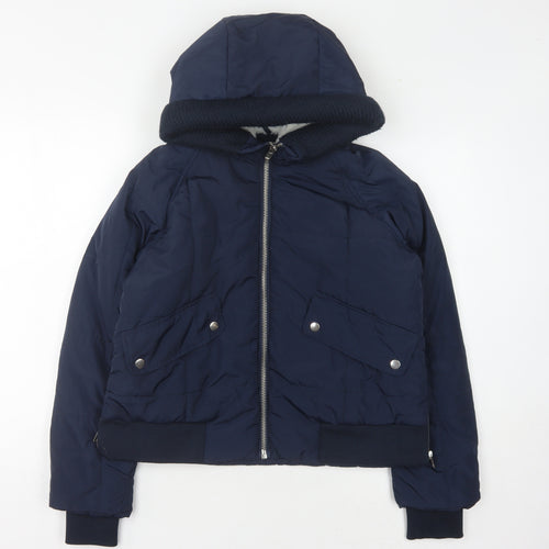 ASOS Women's Blue Puffer Jacket Size 8
