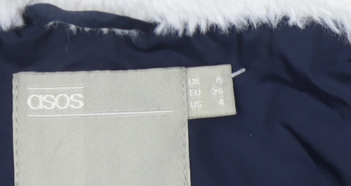 ASOS Women's Blue Puffer Jacket Size 8