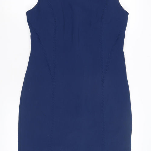 Mango Women's Blue Sleeveless Dress, Size 12, New