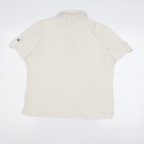 Marks and Spencer Women's Ivory Polo Shirt Size 16