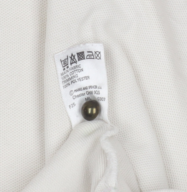 Marks and Spencer Women's Ivory Polo Shirt Size 16