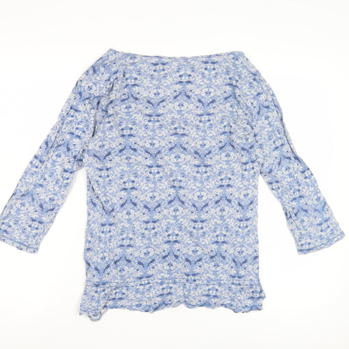 Fatigued By Time Blue Floral Blouse Size 14