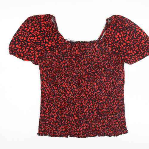 V by Very Women's Red Animal Print Blouse, Size 18