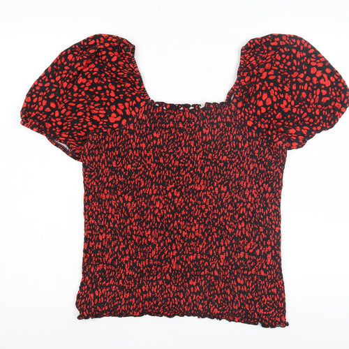 V by Very Women's Red Animal Print Blouse, Size 18