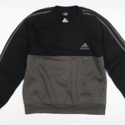 Adidas Boys' Black Colourblock Pullover Sweatshirt - Size 4