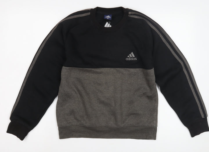 Adidas Boys' Black Colourblock Pullover Sweatshirt - Size 4