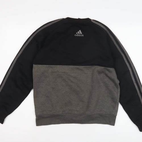 Adidas Boys' Black Colourblock Pullover Sweatshirt - Size 4